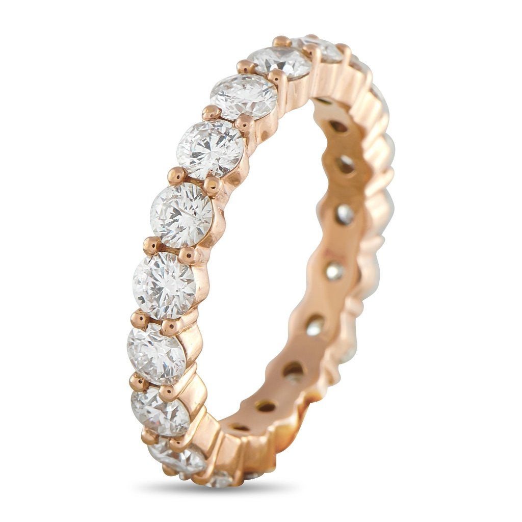 Exclusieve 14K Roségouden Eternity Ring met 4,40 ct Diamant, 19 tot 20, Ophalen of Verzenden, Zo goed als nieuw, Roze