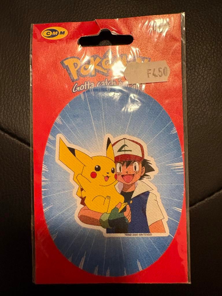 Vintage Pokémon Pikachu & Ash Sticker - Nieuw in verpakking, Ophalen of Verzenden, Zo goed als nieuw