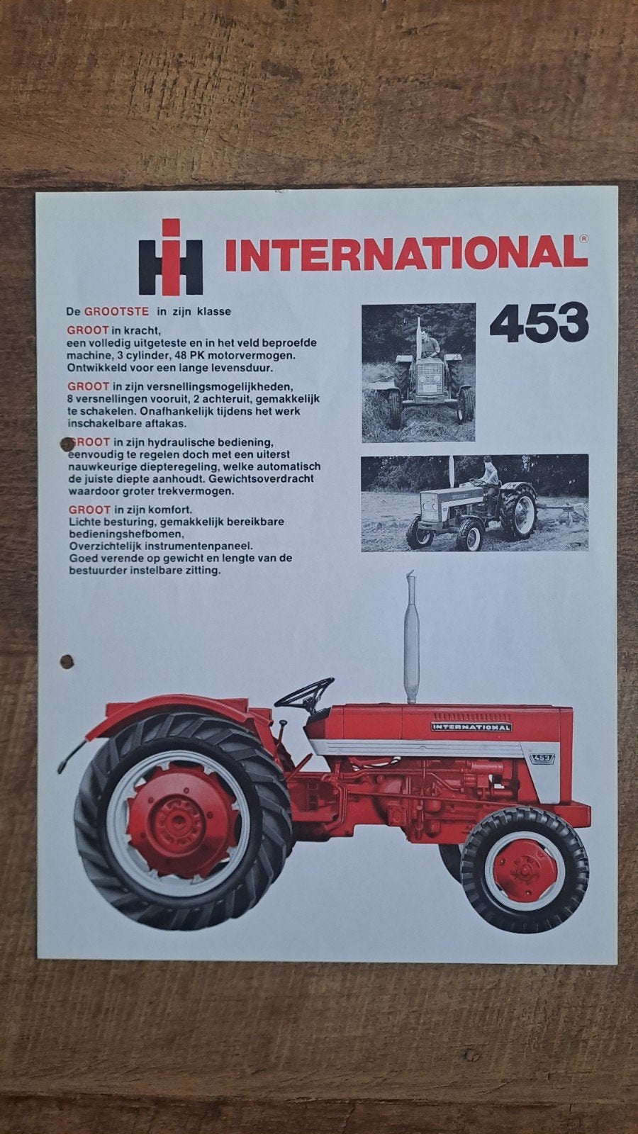 folder IH International 453 tractor, trekker  Mc CORMICK, Boeken, Catalogussen en Folders, Ophalen of Verzenden, Zo goed als nieuw