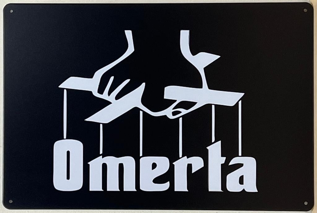 Omerta Maffia Zwijgen reclamebord van metaal wandbord deco, Info@deconoord.nl, Deco Noord, Poster, Nieuw