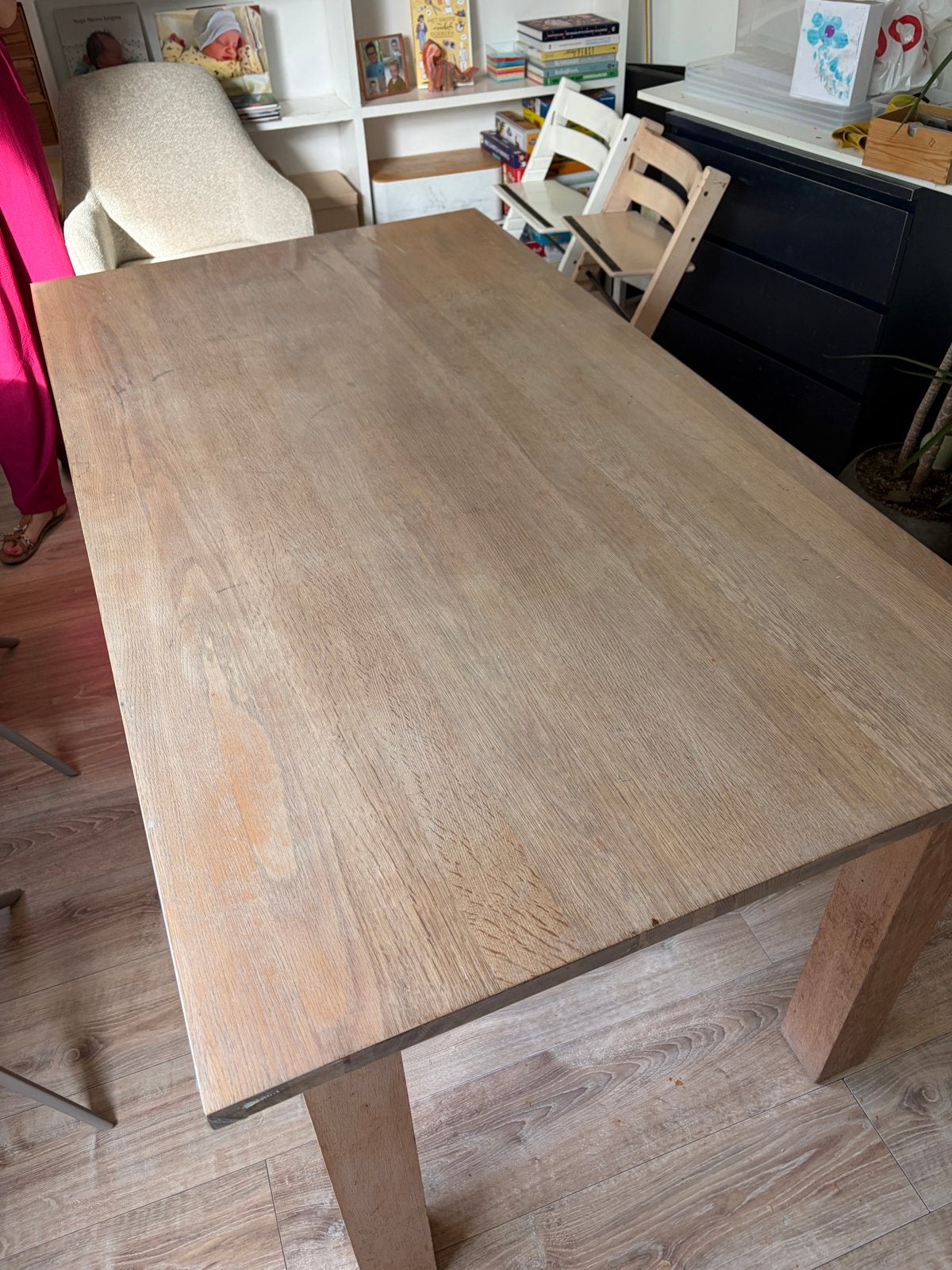 Stevige houten eettafel (165x90x77cm), Huis en Inrichting, Tafels | Eettafels, Ophalen, Gebruikt, 50 tot 100 cm, 150 tot 200 cm