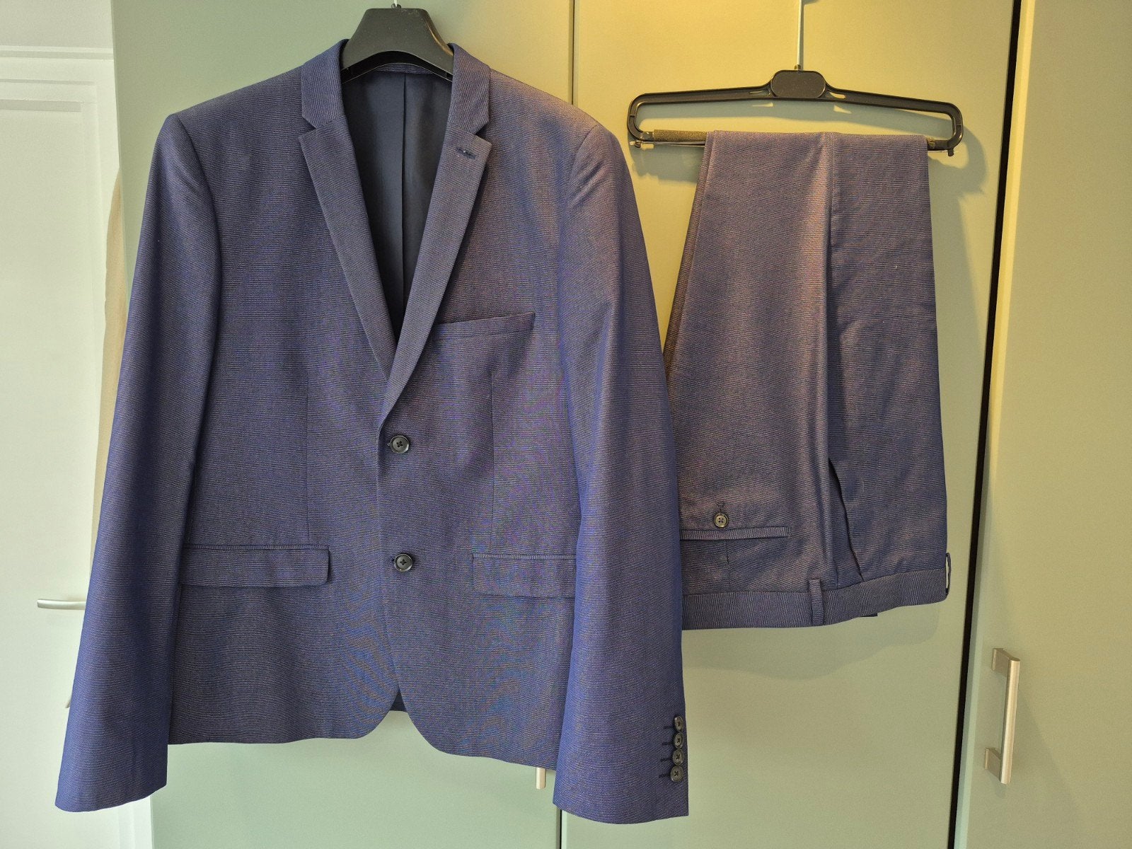 Pak kostuum donkerblauw maat 54, Maat 52/54 (L), Blauw, Ophalen of Verzenden, Zo goed als nieuw