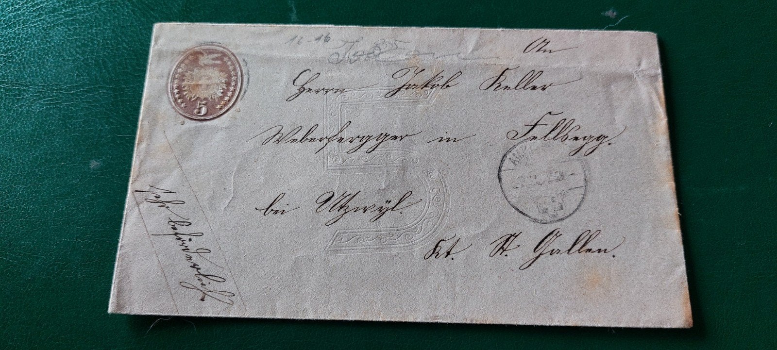 Envelop Zwitserland 1860, Ophalen of Verzenden, Envelop