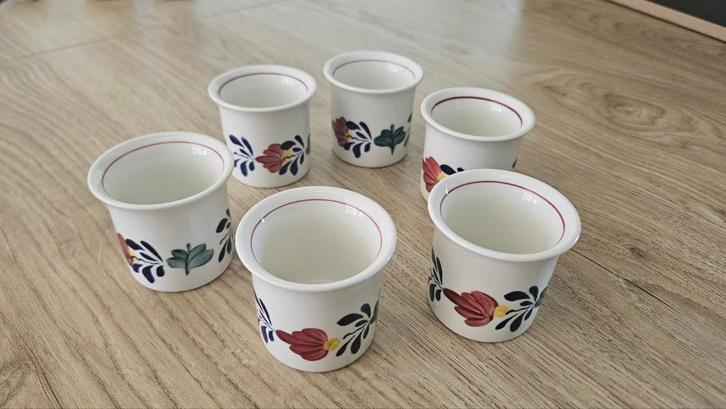 Boerenbont eierdopjes, Overige typen, Ophalen of Verzenden, Zo goed als nieuw, Aardewerk