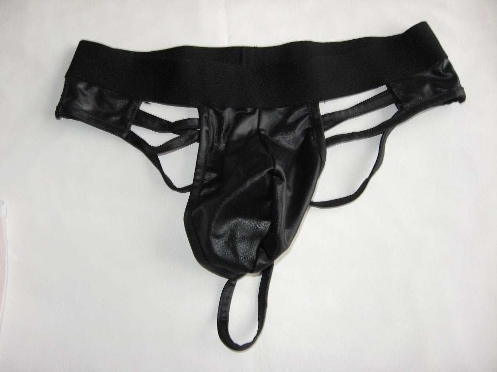 Heren lederlook string, Kleding | Heren, Ophalen of Verzenden, Zwart, Overige typen