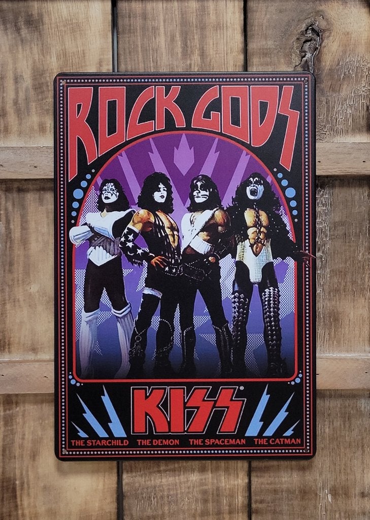 KISS Rock Gods band reclamebord van metaal wandbord deco, Verzamelen, Info@deconoord.nl, Deco Noord, Nieuw, Ophalen of Verzenden