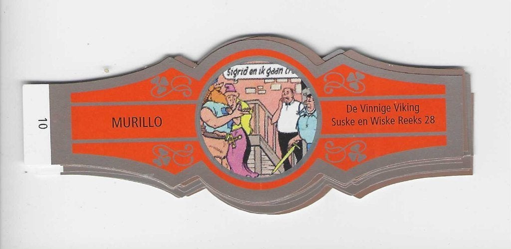reeks 2657   suske en wiske 1-10 sigarenbanden, Ophalen of Verzenden, Zo goed als nieuw, Sigarenbandjes