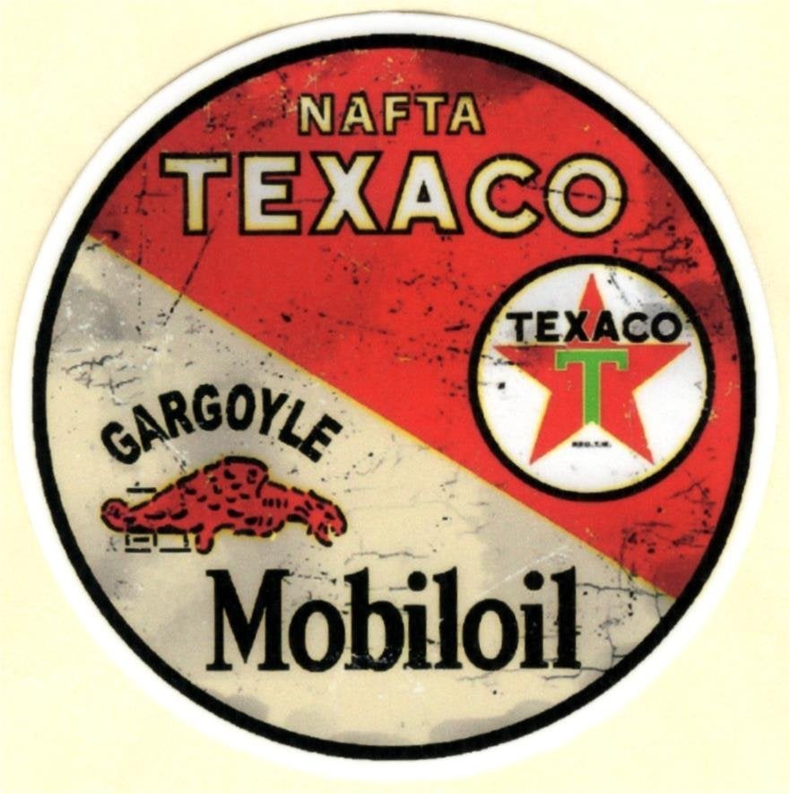 Nafta Texaco Mobiloil sticker #11, Verzenden