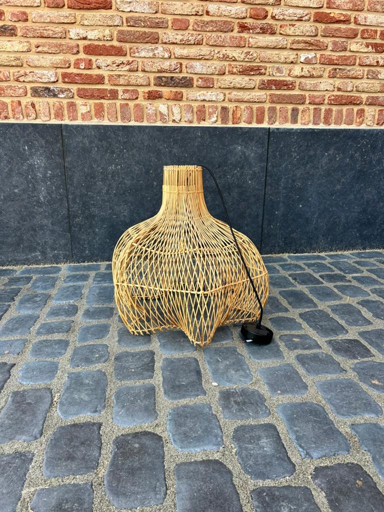 Leuke rotan hanglamp, Ophalen, Zo goed als nieuw, Minder dan 50 cm