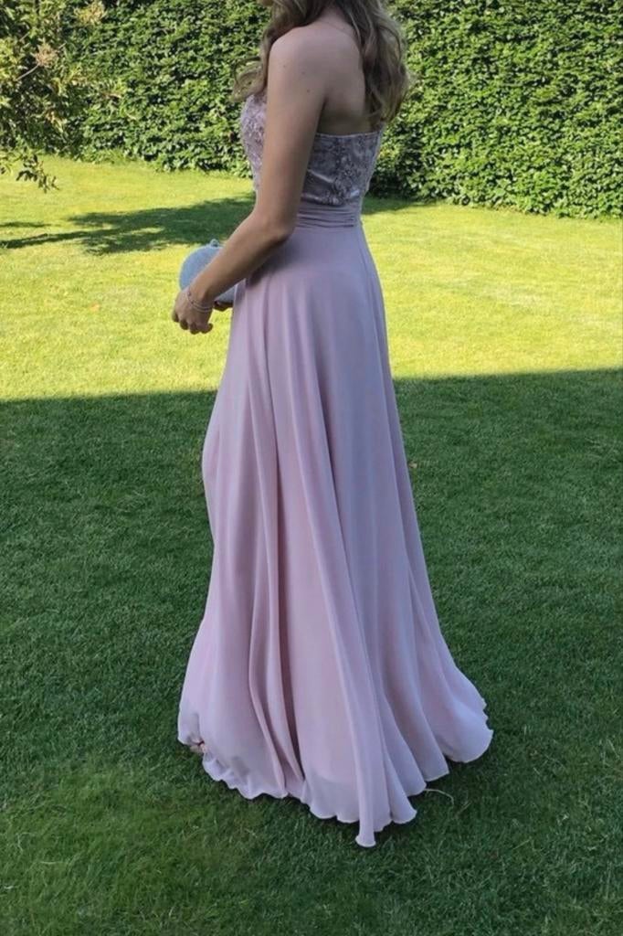 Galajurk / Avondjurk - Roze met Kant, Kleding | Dames, Gelegenheidskleding, Ophalen of Verzenden, Zo goed als nieuw, Roze, Galajurk