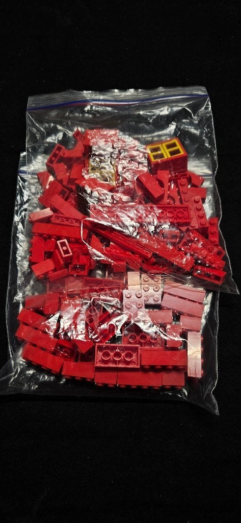 Zakje met rode Lego stenen, Inclusief extra onderdelen, Ophalen of Verzenden, Zo goed als nieuw, Losse stenen