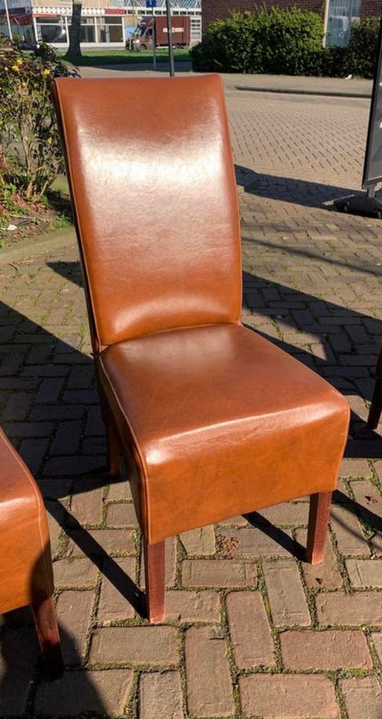 Stoel zes schitterende leren eetkamer eethoek stoelen, Huis en Inrichting, Ophalen of Verzenden