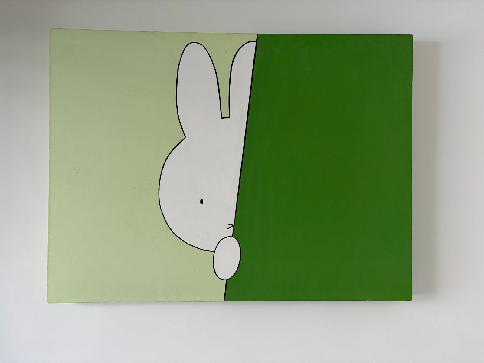 Nijntje kiekeboe, schilderij voor kinderkamer (Dick Bruna), Ophalen, Gebruikt, Oorspronkelijke maker, 125 cm of meer