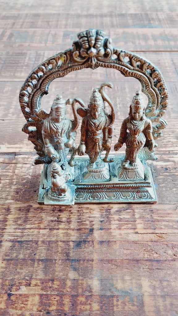 Hindoestaanse bronzen Ram Darbar altaarstuk India, Ophalen of Verzenden