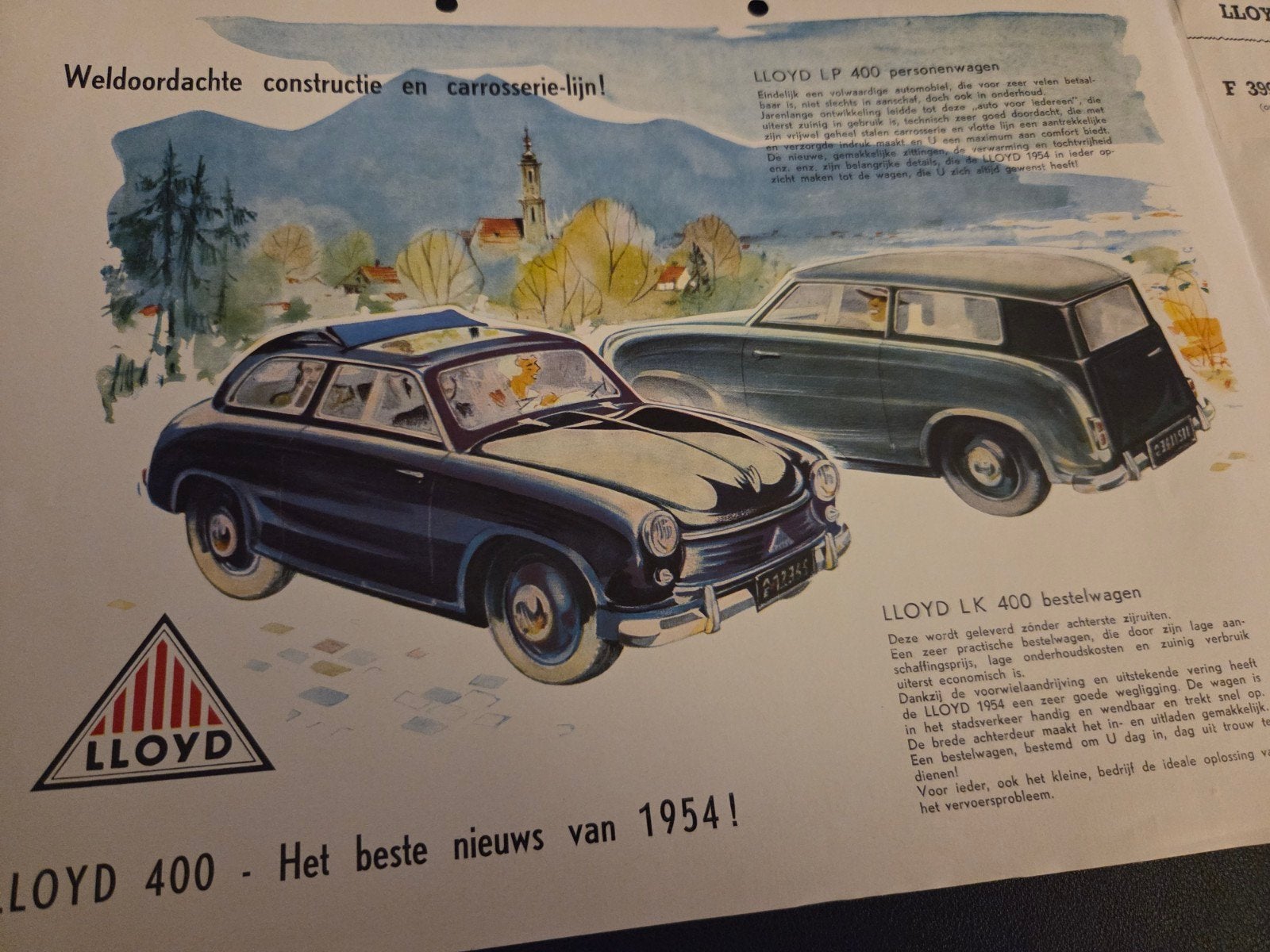 Brochure Lloyd LP 400 1954, Verzenden, Zo goed als nieuw, Overige merken