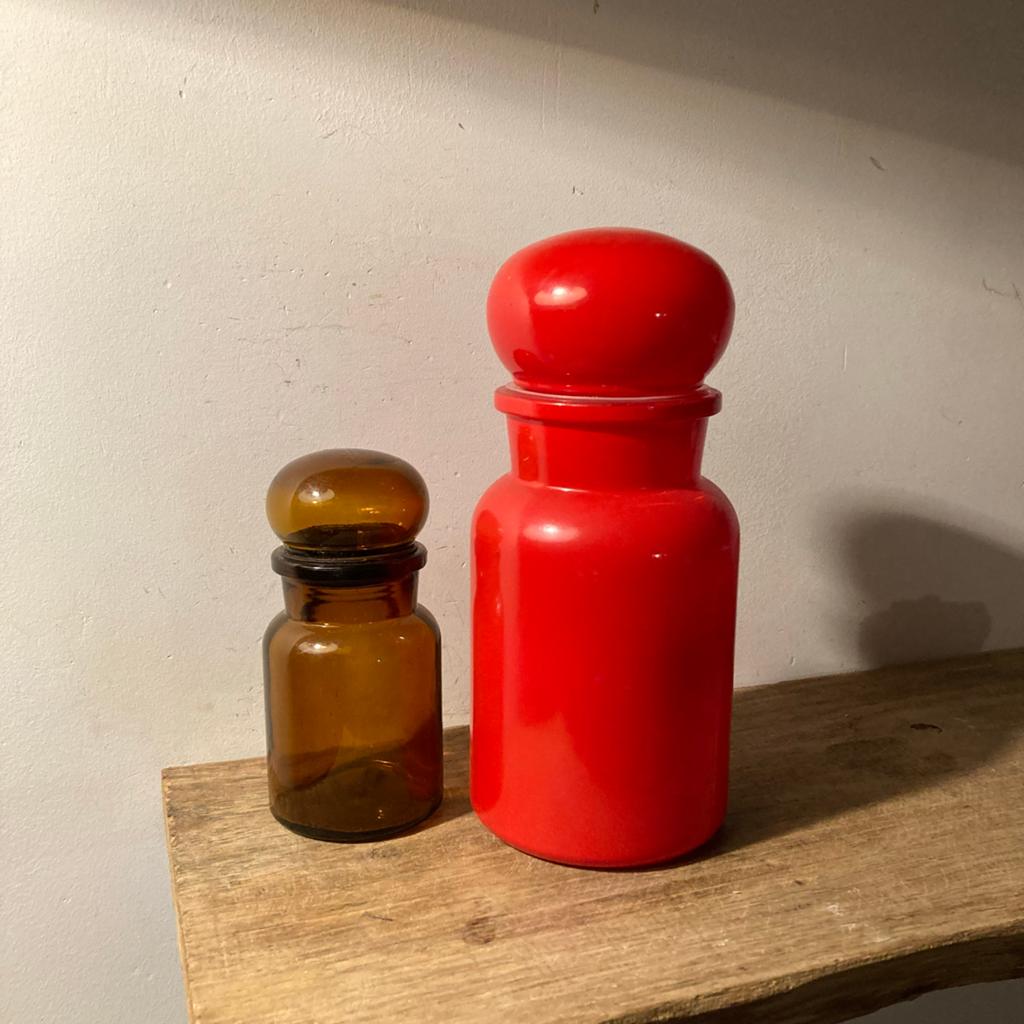 Set van twee vintage Belgische apothekerspotten, Antiek en Kunst, Curiosa en Brocante, Ophalen of Verzenden