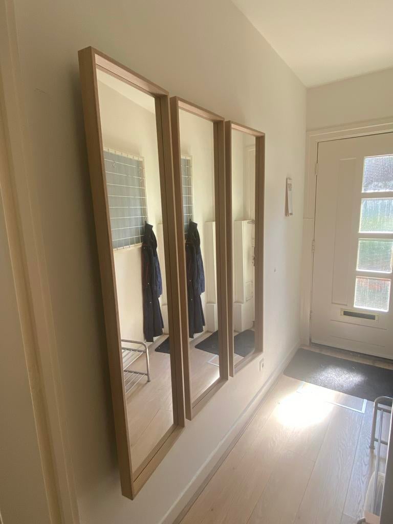 IKEA NISSEDAL spiegelcombinatie, wit geglazuurd eiken, Ophalen, 100 tot 150 cm, 125 cm of meer, Zo goed als nieuw