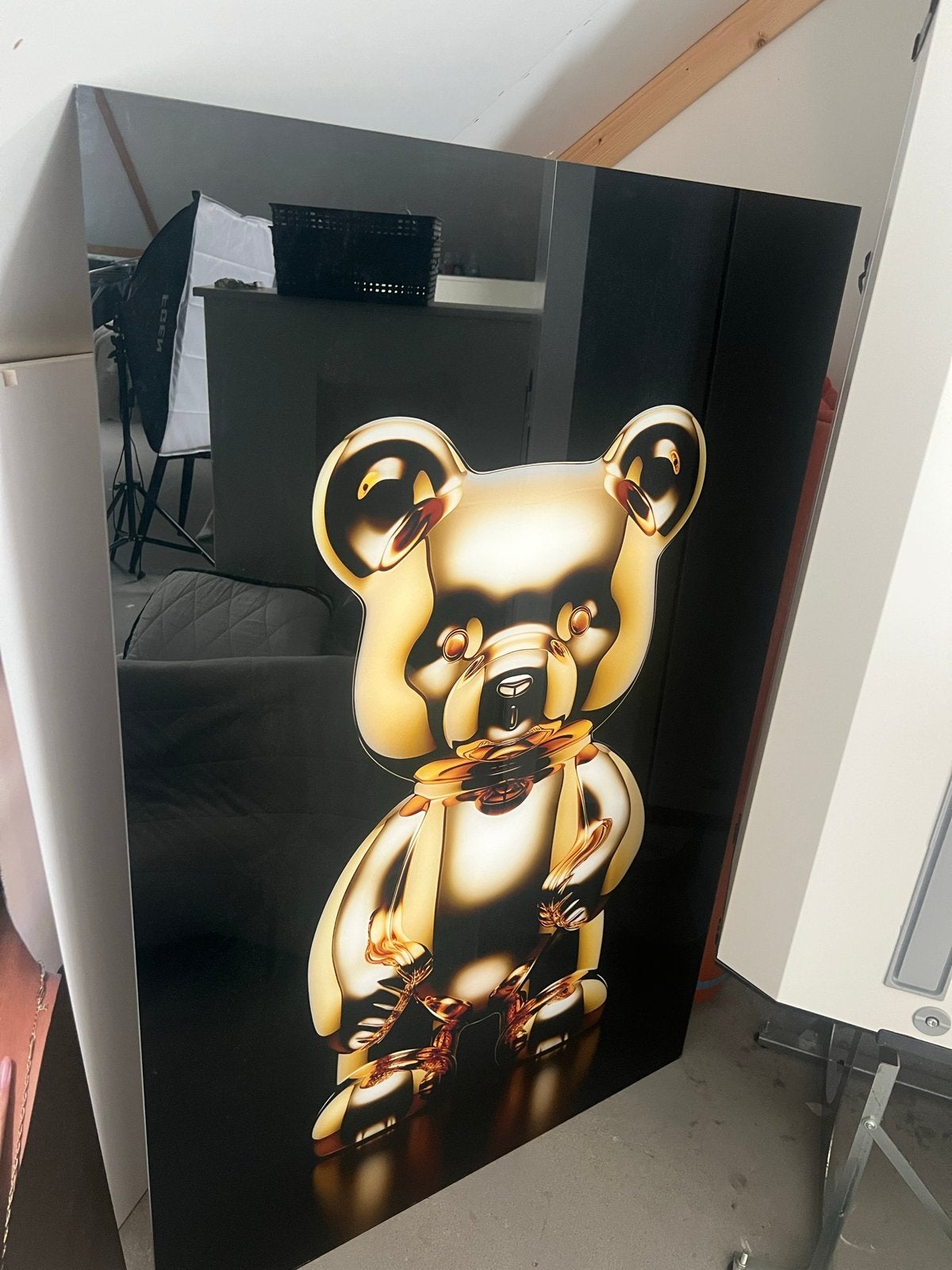 Nieuw Plexiglas Schilderij - Gouden Beer - 80x120cm, Ophalen, Nieuw, Schilderij, 100 tot 125 cm