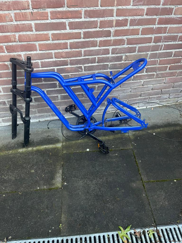 Fatbike blauwe frame+ trappers en voorvork, Ophalen of Verzenden, Zo goed als nieuw, Trekhaakdrager
