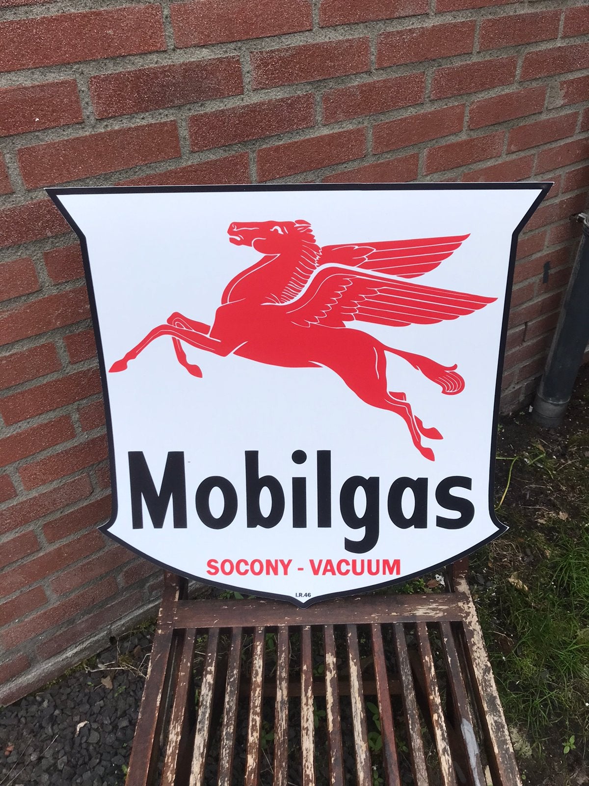 Mobilgas reclamebord, Verzamelen, Merken en Reclamevoorwerpen, Ophalen of Verzenden, Zo goed als nieuw, Reclamebord