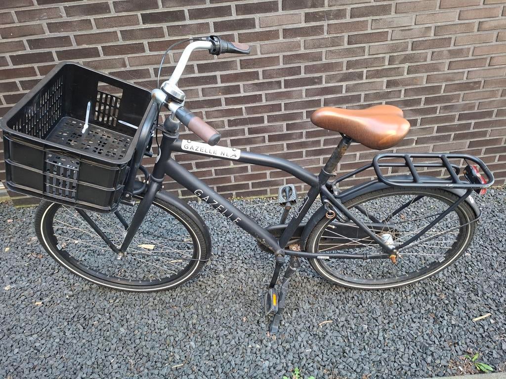 Gazelle jongensfiets met kratje en 3 versnellingen, Gebruikt, Versnellingen, Gazelle, Ophalen