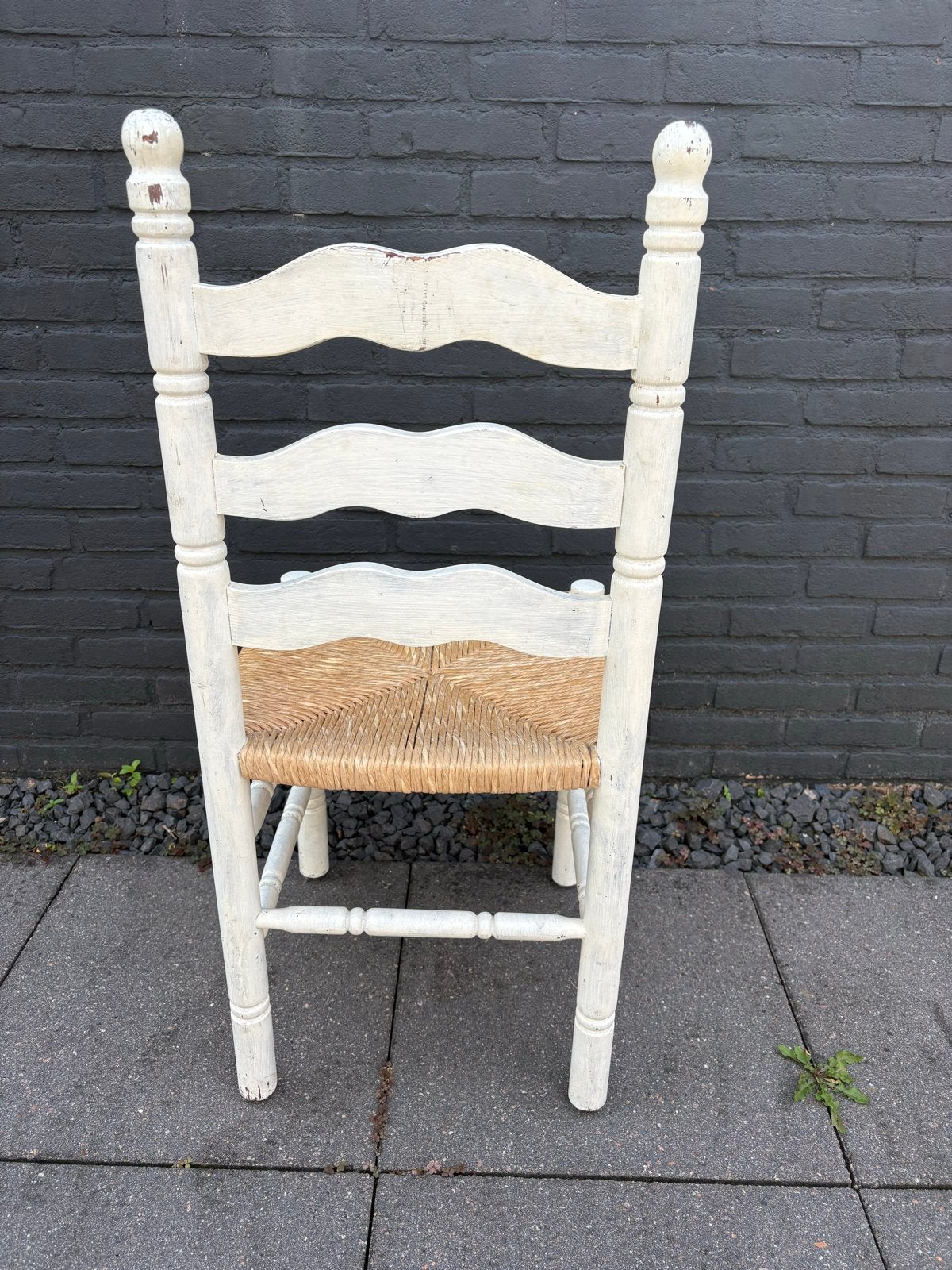 Vintage houten stoel met rieten zitting, Antiek en Kunst, Antiek | Meubels | Stoelen en Banken, Ophalen