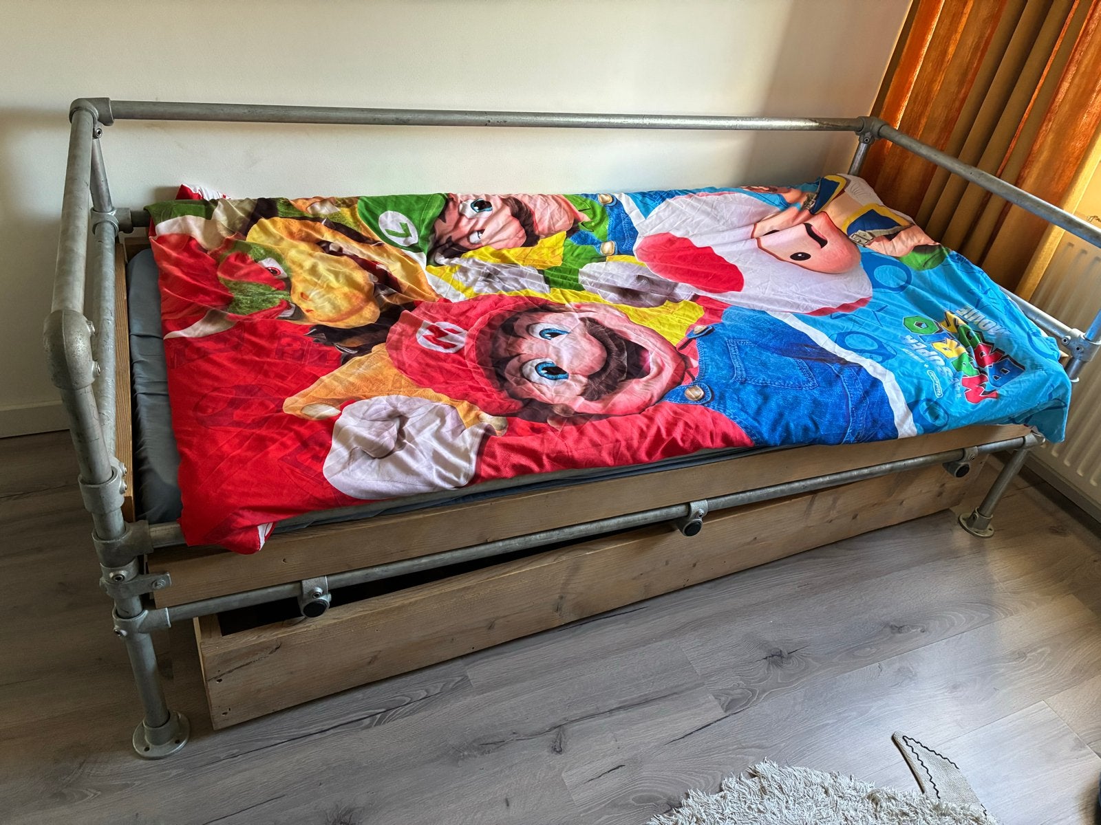 Steigerbuis bed met uitschuifbaar logeerbed, Gebruikt, 90 cm, Ophalen of Verzenden, 200 cm