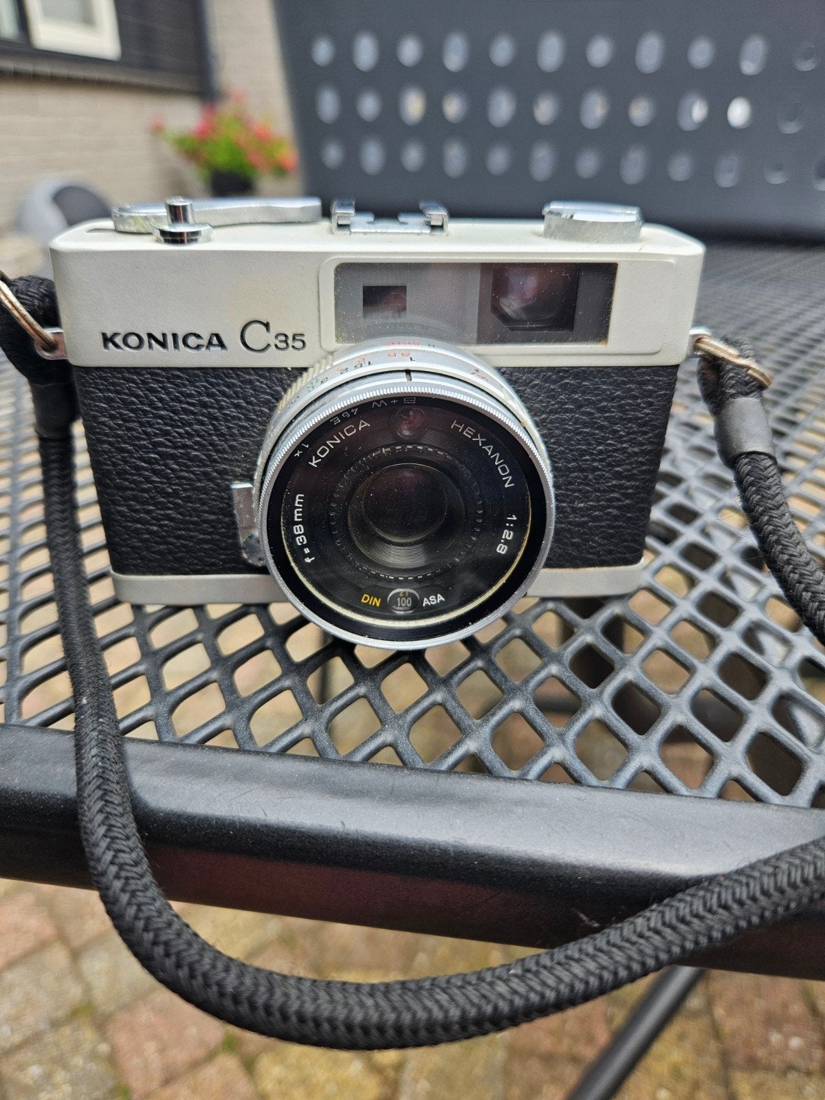 te koop fotocamera Konica C35 met hoes, Ophalen, Compact, Konica