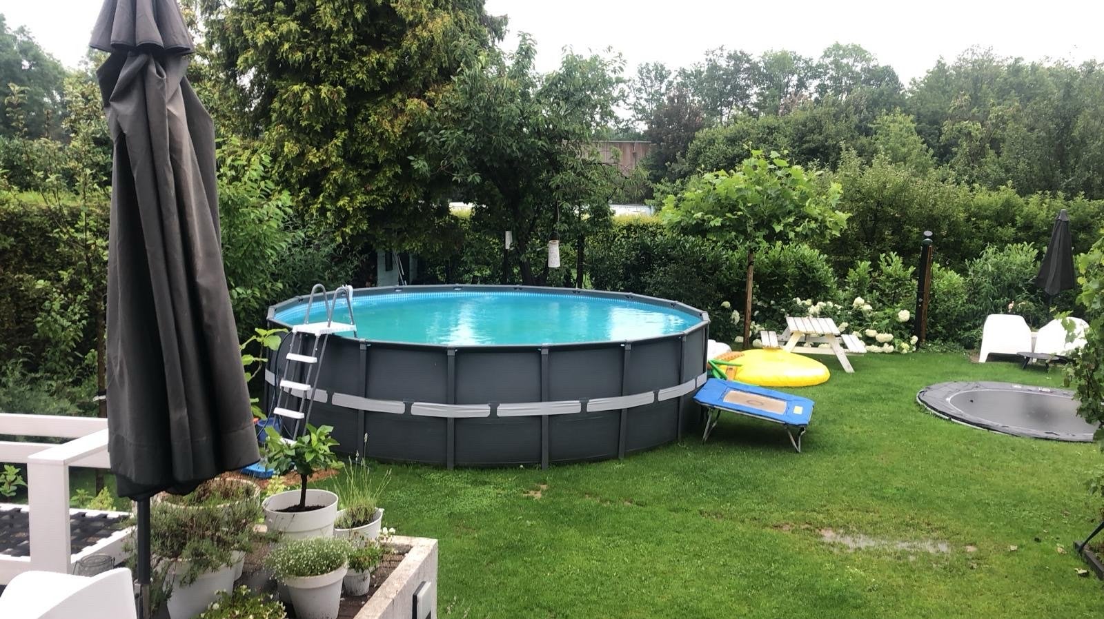 Intex Rond Zwembad 5.49m met skimmer,  Filter- en Zoutpomp, Gebruikt, Rond, 300 cm of meer, Ophalen