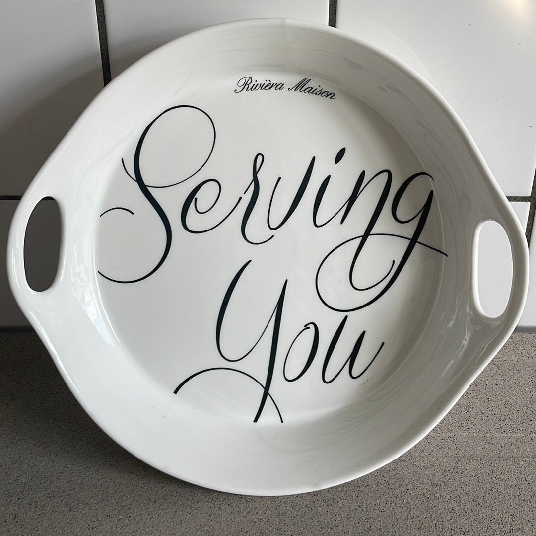 Serving You Rivièra Maison schaal dienblad, Ophalen of Verzenden, Zo goed als nieuw, Glas