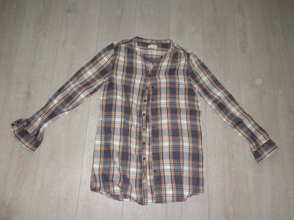 geruite lange damesblouse van Le Temps des Cerises, maat L, Ophalen of Verzenden, Gedragen, Maat 42/44 (L)
