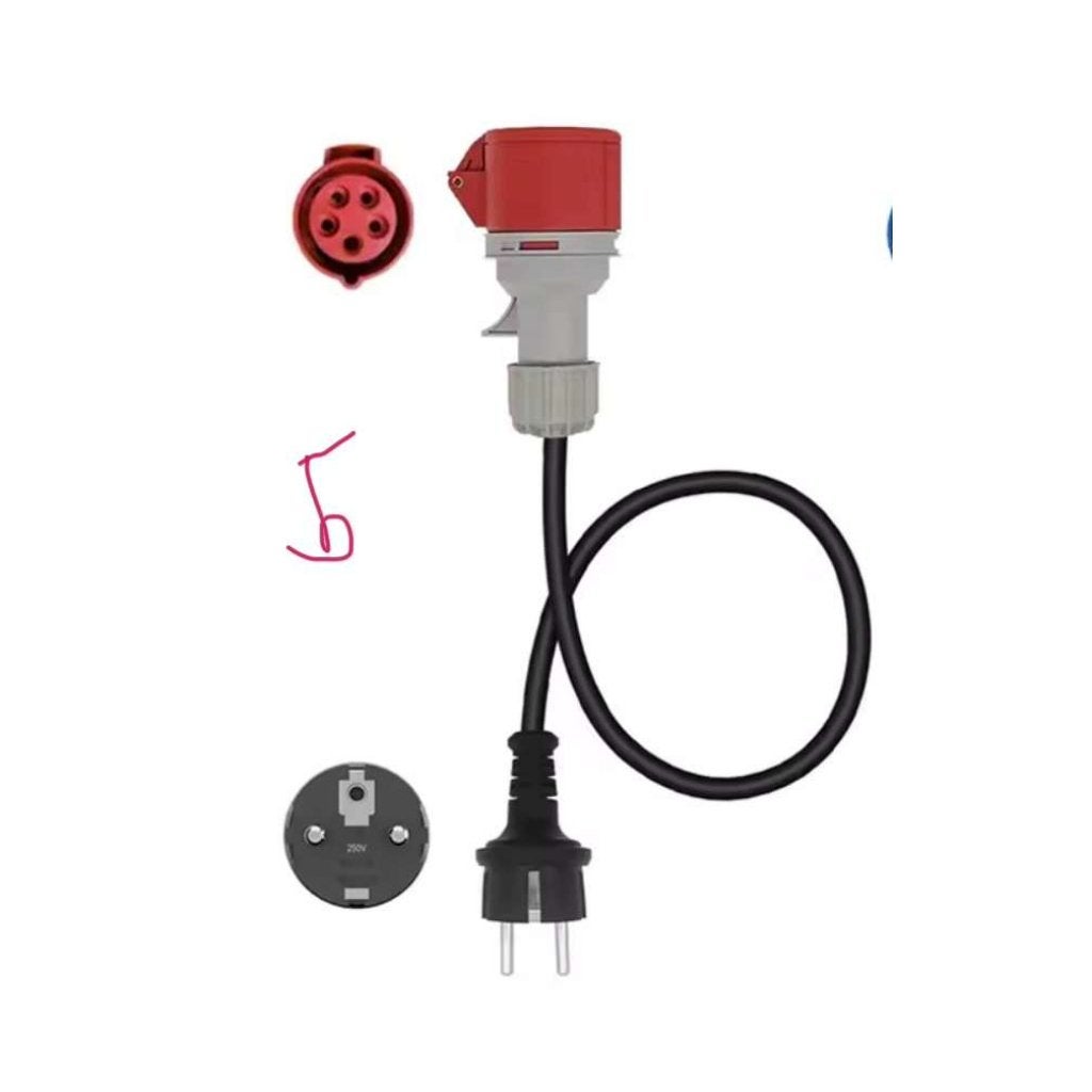 Adapter CEE rood 3x32A (Female) naar Schuko (Male) 230V AC, Gebruikt, Ophalen of Verzenden, Guaestus Trading, Sales@guaestus.com