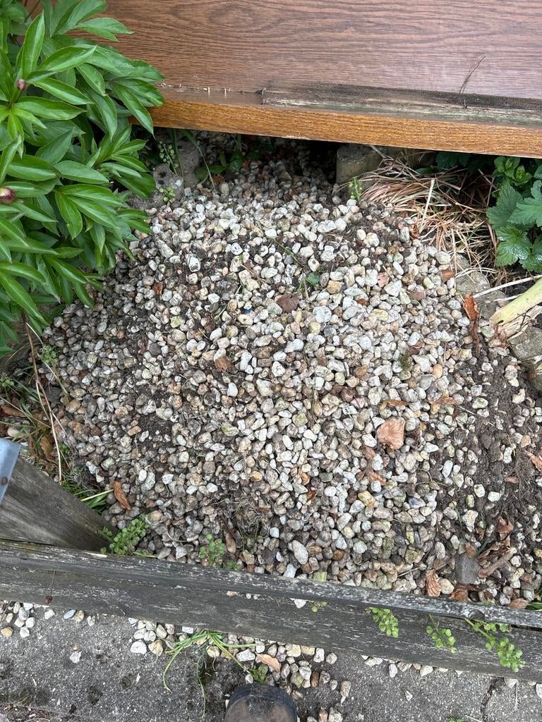 Ongeveer een halve kuub wit grind, Tuin en Terras, Grind, Keien en Split, Ophalen, Gebruikt