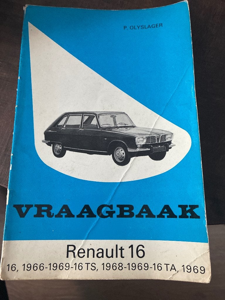 Vraagbaak renault 16 uitgave:1966-1969, Ophalen of Verzenden