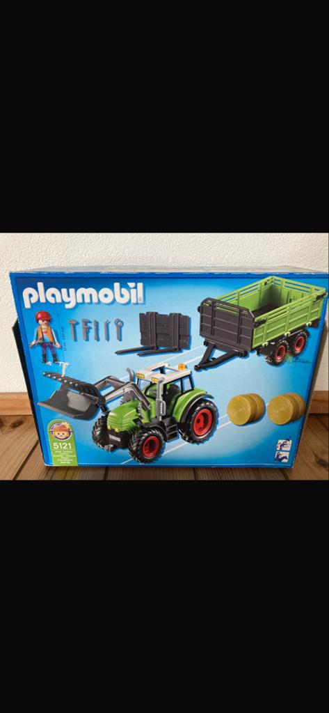 Playmobil Tractor met aanhanger en hooibalen (5121), Ophalen of Verzenden, Zo goed als nieuw, Jongen of Meisje