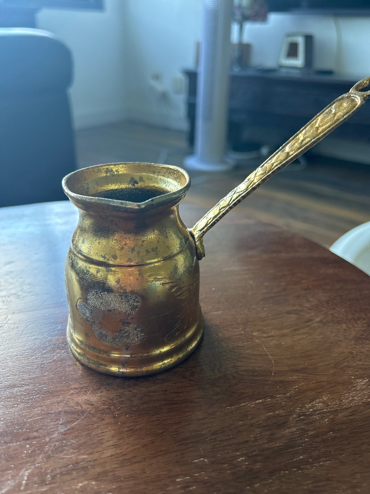Antieke Turkse Koffiepot (Cezve) van Koper, Antiek en Kunst, Ophalen of Verzenden, Koper