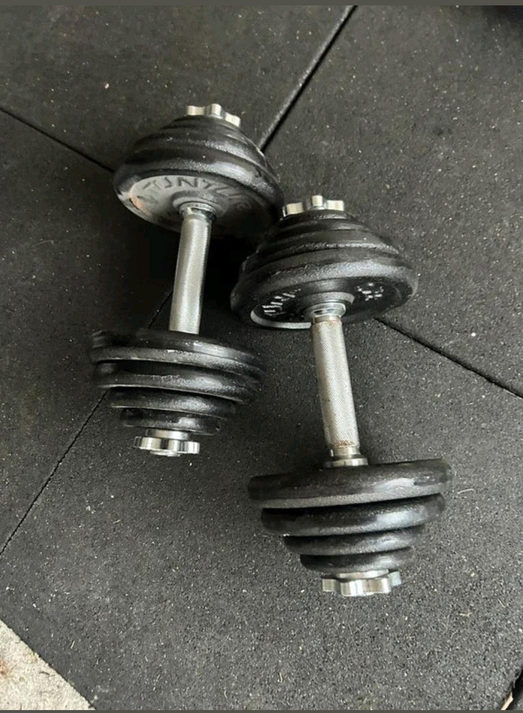 2 x 15kg Dumbellset Tunturi, Ophalen, ., Zo goed als nieuw, .