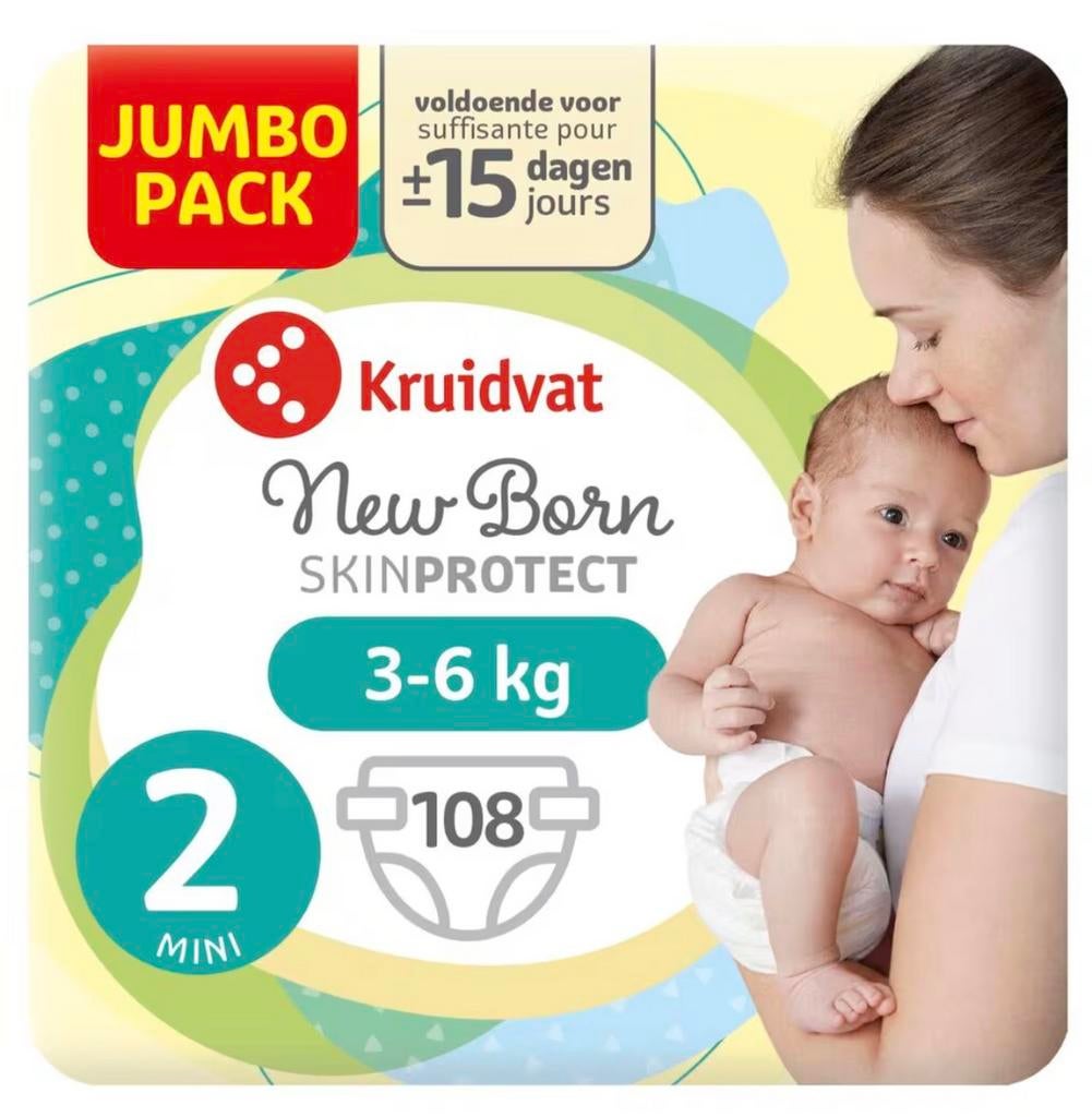 Kruidvat Luiers maat 2 (3-6kg), Kinderen en Baby's, Badjes en Verzorging, Ophalen of Verzenden, Nieuw, Overige typen