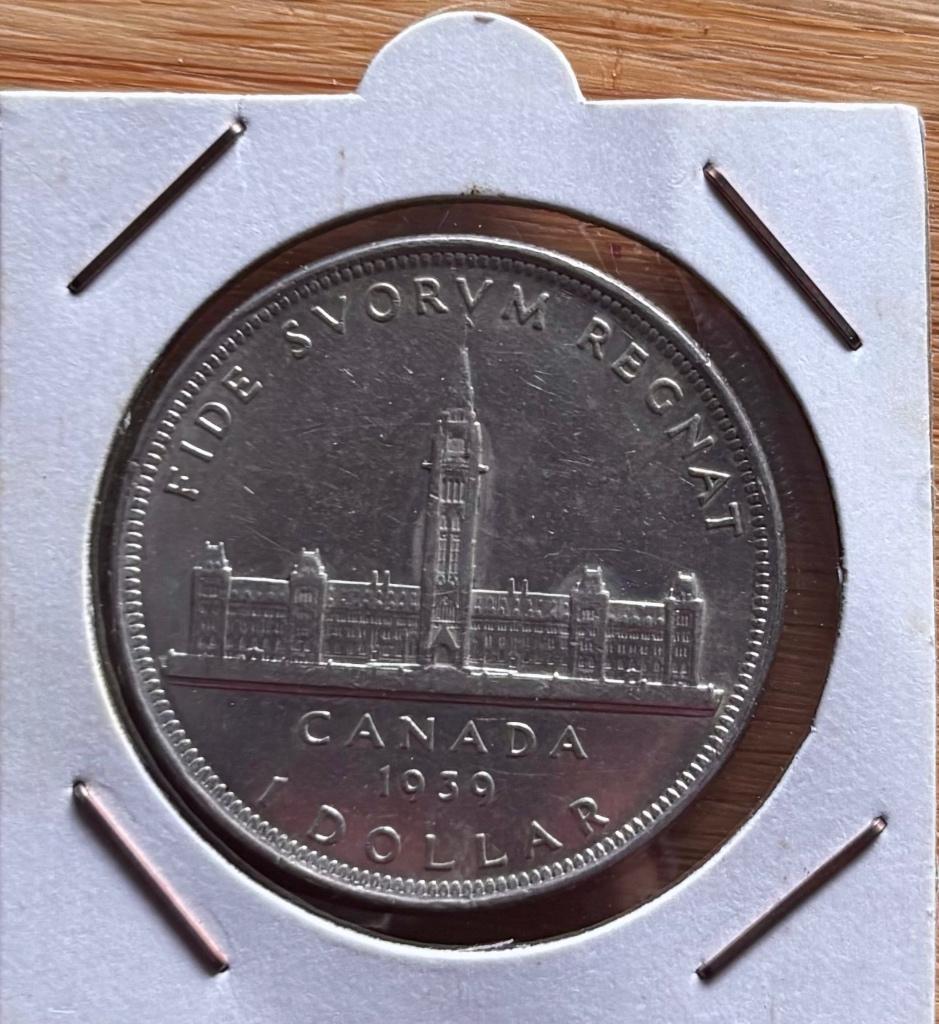 Canada zilveren dollar 1939 George VI, Postzegels en Munten, Munten | Amerika, Ophalen of Verzenden, Noord-Amerika, Losse munt