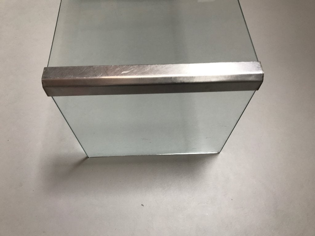 Design glazen tafeltje Galotti & Racice, Gebruikt, Glas, 75 cm of meer, Modern