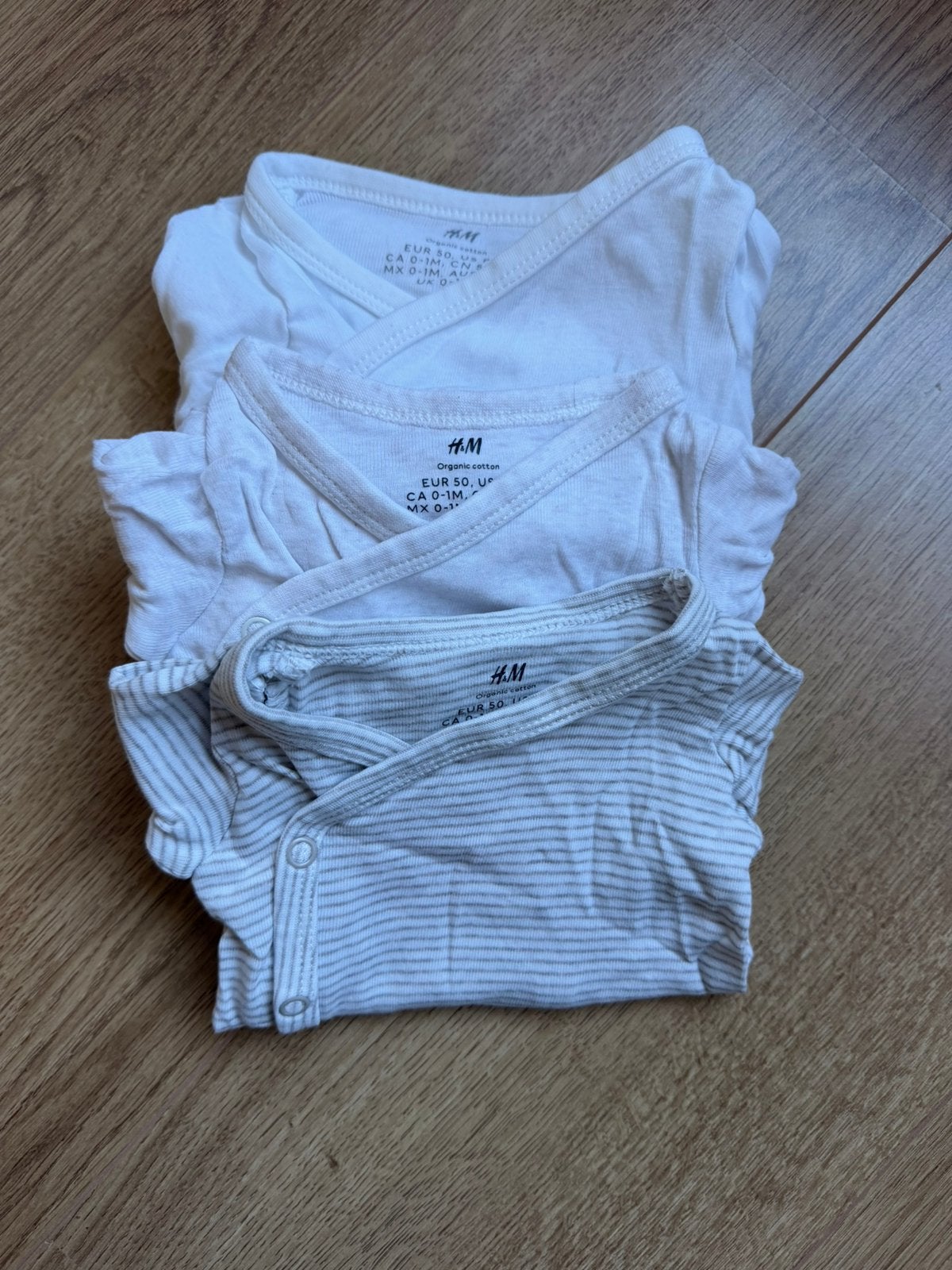 3 rompers H&M maat 50, Kinderen en Baby's, Ophalen of Verzenden, Zo goed als nieuw, Jongetje of Meisje, Nacht- of Onderkleding