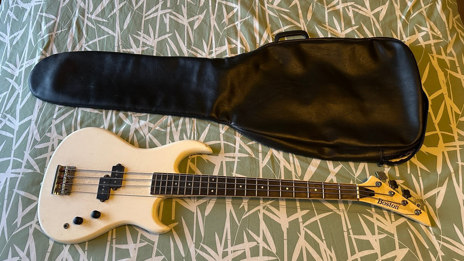 Basgitaar met versterker en gitaarhoes, Ophalen, Gebruikt, Elektrisch