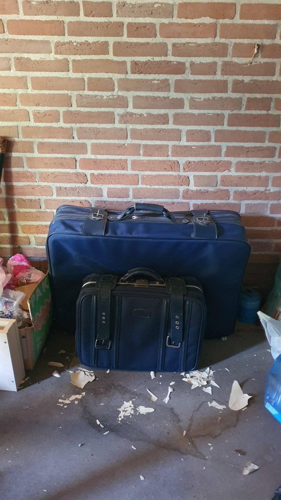 2 vintage koffers, Ophalen, Gebruikt, Slot, 70 cm of meer