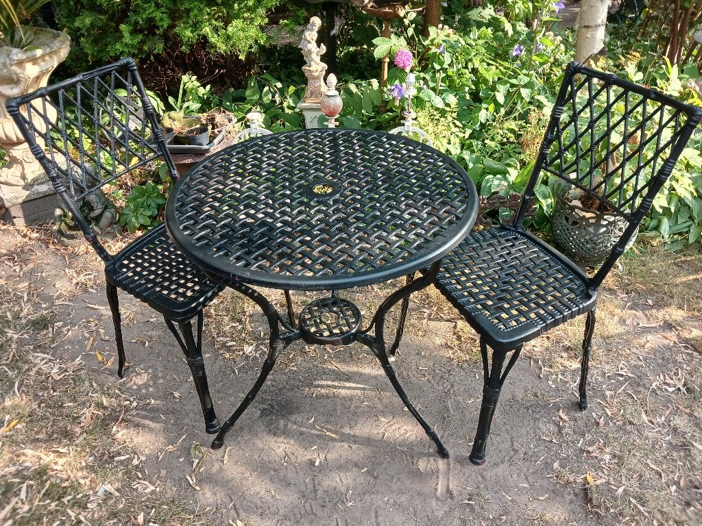 Tuinset Bistroset metaal - Diverse kleuren en stijlen, Overige materialen, Gebruikt, Tuinset, Eettafel