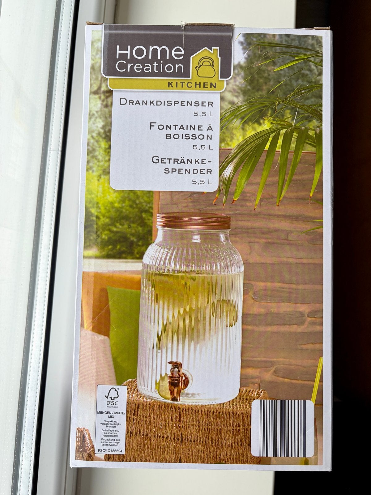 Home Creation Drankdispenser 5,5 L - Nieuw in doos, Nieuw, Ophalen of Verzenden, Meerkleurig, Overige merken