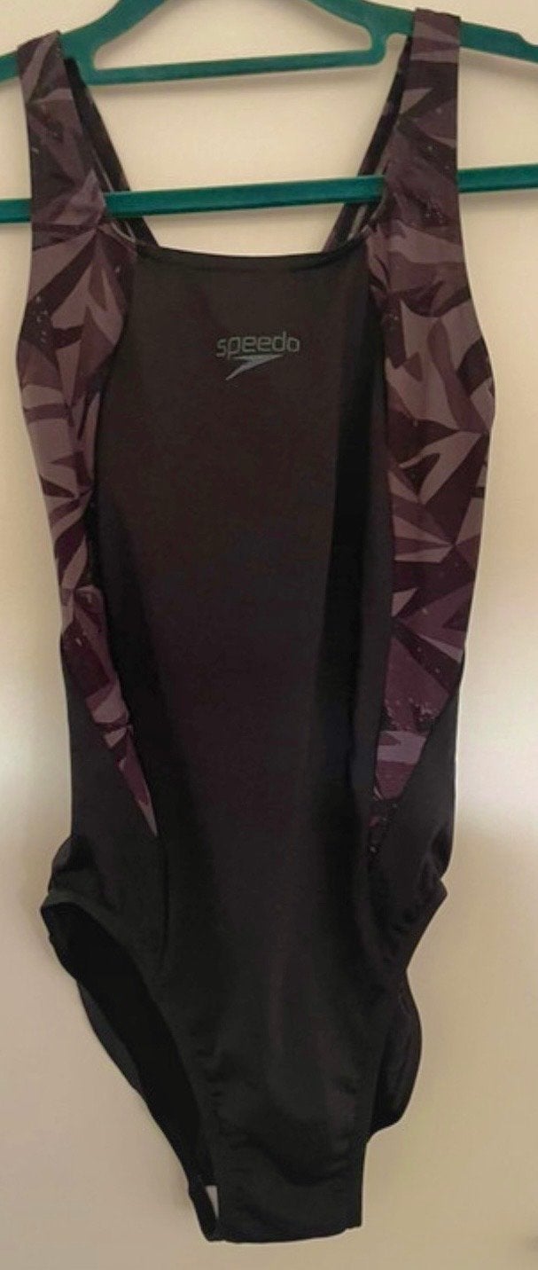 Speedo Badpak Zwart met Patroon - Maat 38, Ophalen of Verzenden, Zo goed als nieuw, Zwart, Badpak