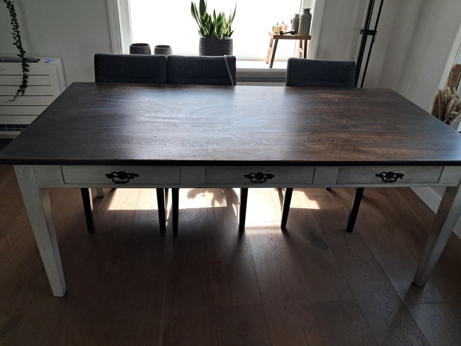 eettafel eiken, Ophalen, Rechthoekig, 200 cm of meer, 50 tot 100 cm