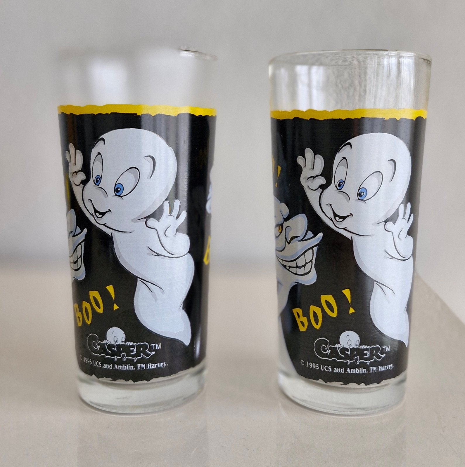 Twee glazen Casper Het Vriendelijke Spookje, Verzamelen, Ophalen of Verzenden, Zo goed als nieuw, Gebruiksvoorwerp