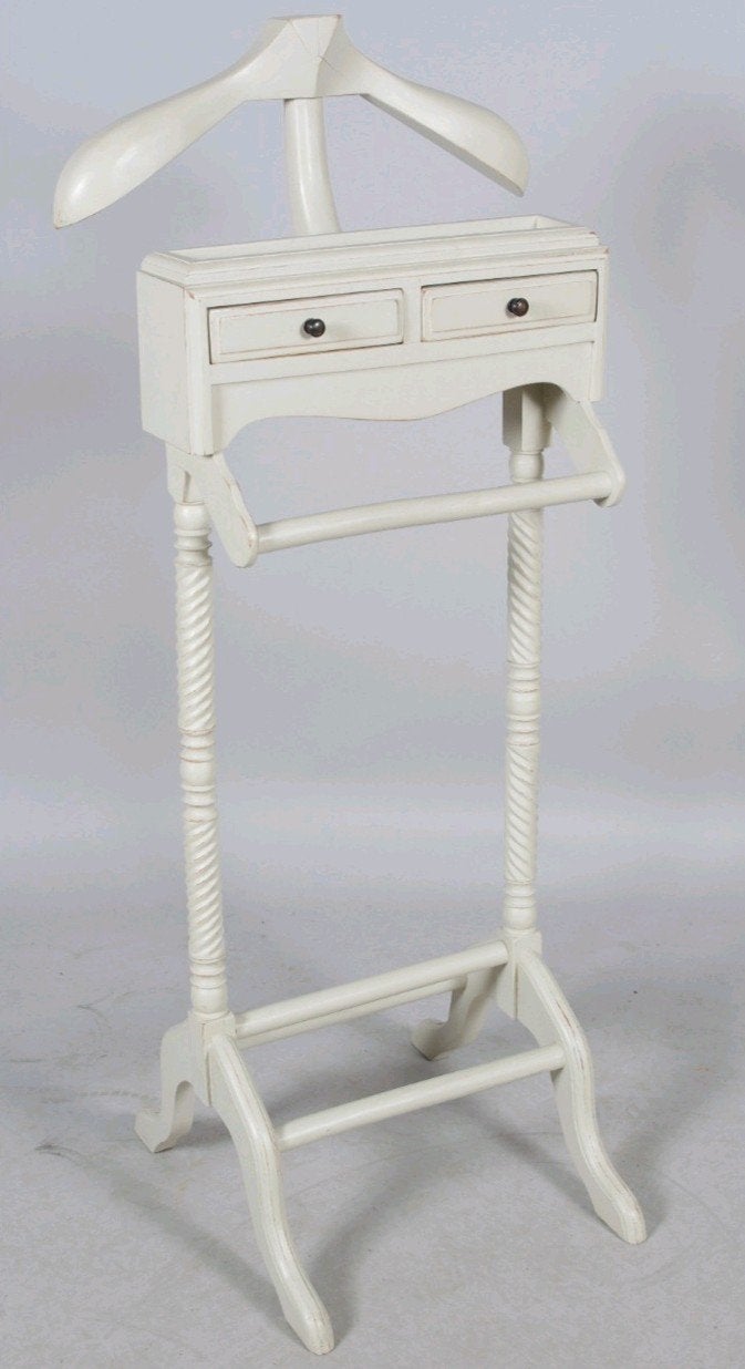 Stijlvolle valet stand/dressboy met lades crème wit, Ophalen, 50 tot 100 cm, Minder dan 100 cm, 25 tot 50 cm