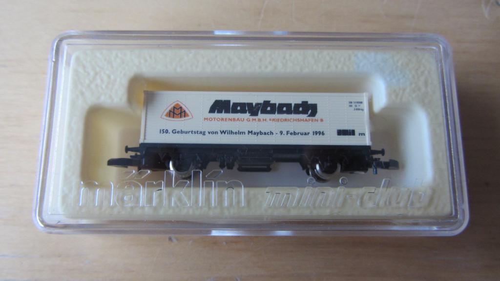 Märklin mini club : Containerwagon ''MAYBACH'' -, Gebruikt, Gelijkstroom, Wagon, Ophalen of Verzenden